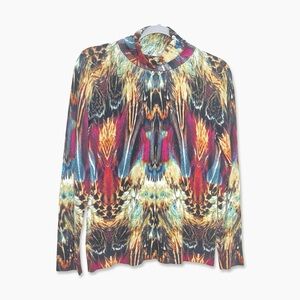 CONTEXT At Lord & Taylor Thin Sweater Size Large Multicolor Mock Neck GUC